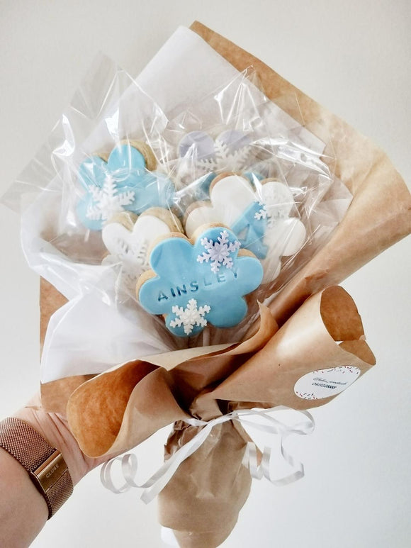 Frozen cookie pop bouquet